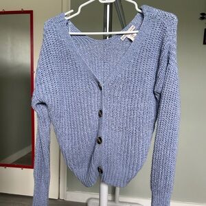 Blue Button-Up Women's Sweater